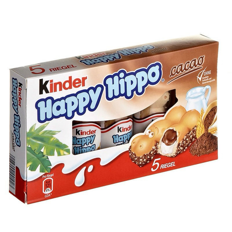 Kinder Happy Hippo ขนมเวเฟอร์สอดไส้ครีมช๊อกโกแลตและนม
