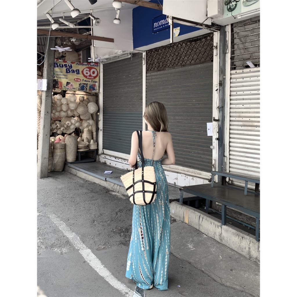 พร้อมส่ง ชุดเดรสยาว สายมัดคอ สไตล์โบฮีเมียน ใส่สบาย รูปที่ 7