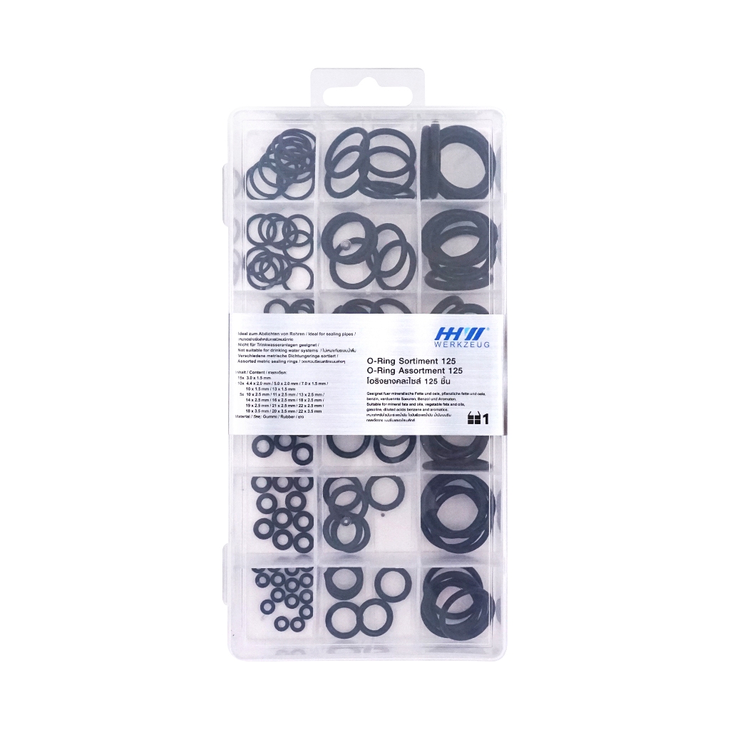 HHW โอริงยางคละไซส์ 125 ชิ้น O-Ring assortment 125