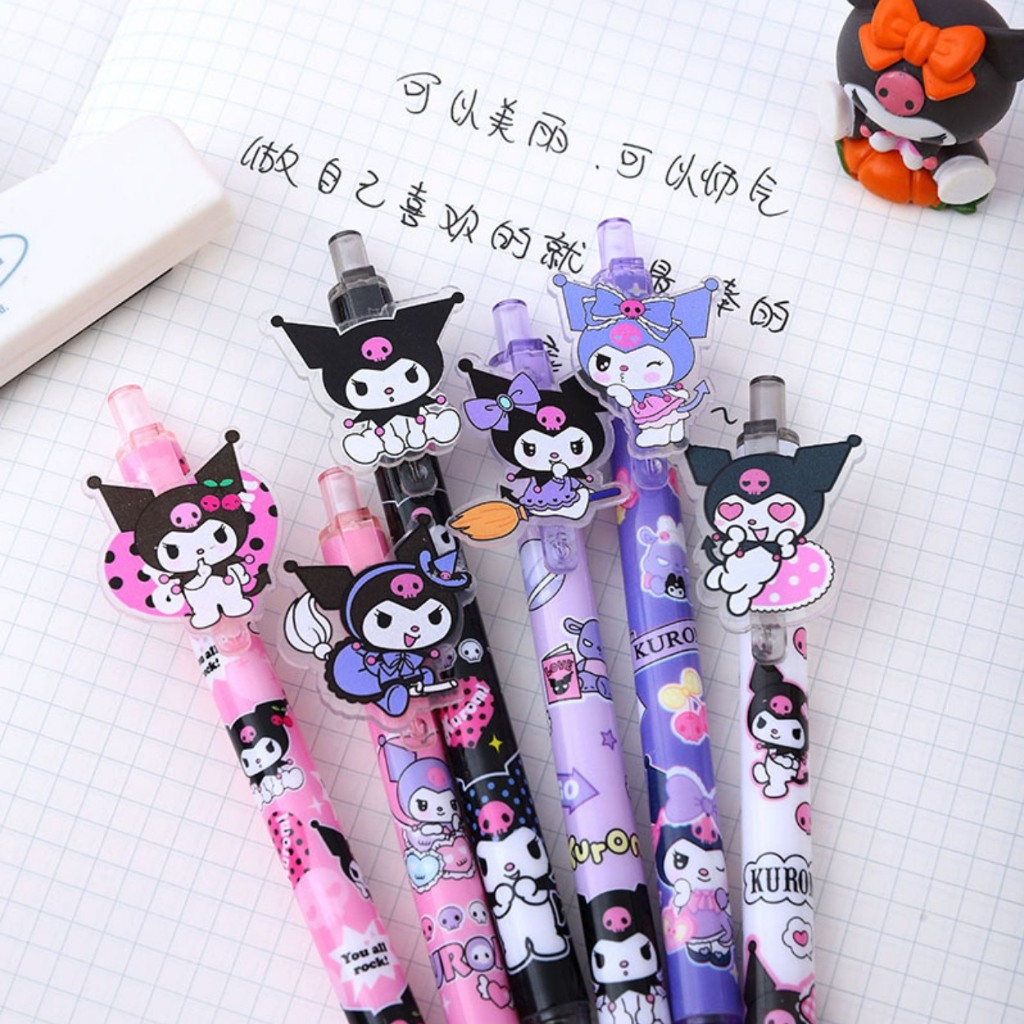 พร้อมส่ง💕 ปากกาเจล หมึกน้ำเงิน หัว0.5mm. เครื่องเขียนลายการ์ตูน gel pen | Bluerubystore