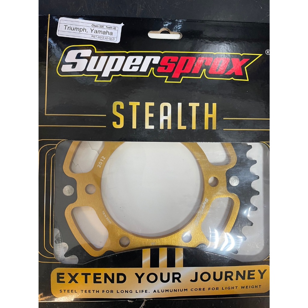 Supersprox สเตอร์สีทองหลังใส่ Triumph Thruxton R / Speed Twin 1200