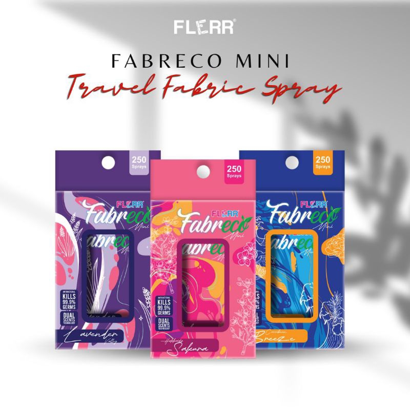 FLERR FABRECO MINI สเปรย์ฉีดผ้าหอมป้องกันแบคทีเรียบนผ้าที่ได้รับการพิสูจน์แล้วว่าสามารถกำจัดแบคทีเรี