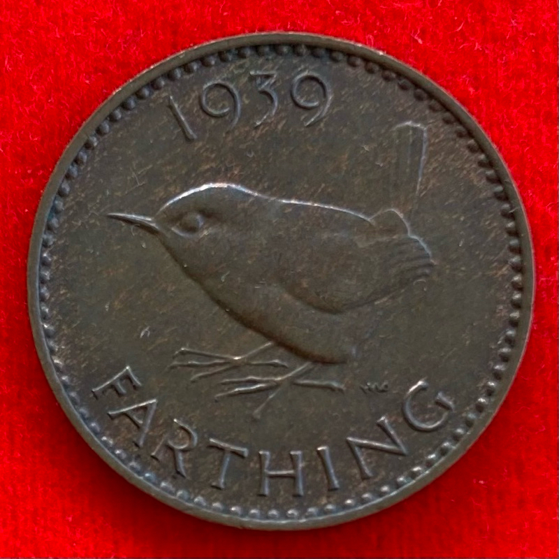 🇬🇧 เหรียญอังกฤษ United Kingdom 1 farthing (¼ penny) ปี 1939 เหรียญ​ต่างประเทศ