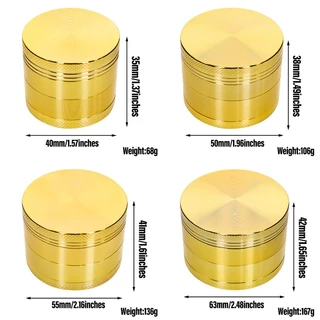 ที่บดสมุนไพร 40มม. 50มม. 55มม. 63มม. Grinder 4 ชั้น 63mm สีทึบ วัสดุโลหะ บดได้ละเอียด พกพาสะดวก พร้อมส่งจากไทย