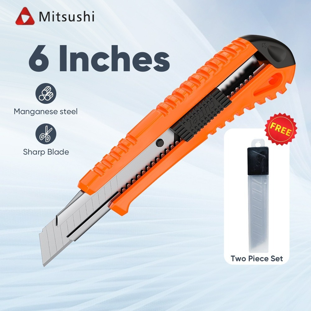 Mitsushi มีดคัตเตอร์ แถมใบมีด คัตเตอร์ อุปกรณ์สำนักงาน พกพาง่าย