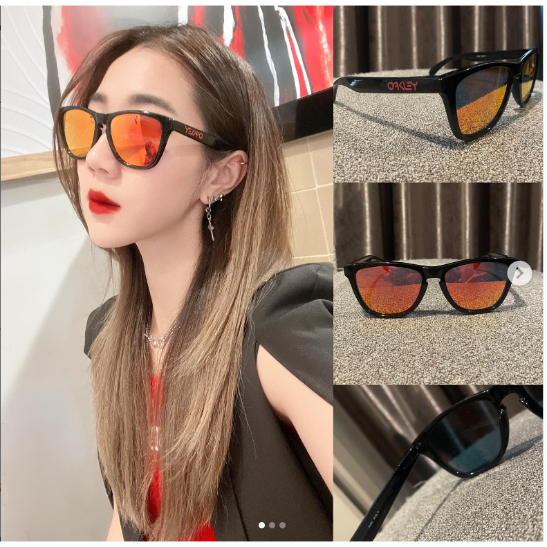 แว่นกันแดดแบรนด์ Authentic Oakley Frog skin Mirror lens Polarized Prism ของแท้มือสอง