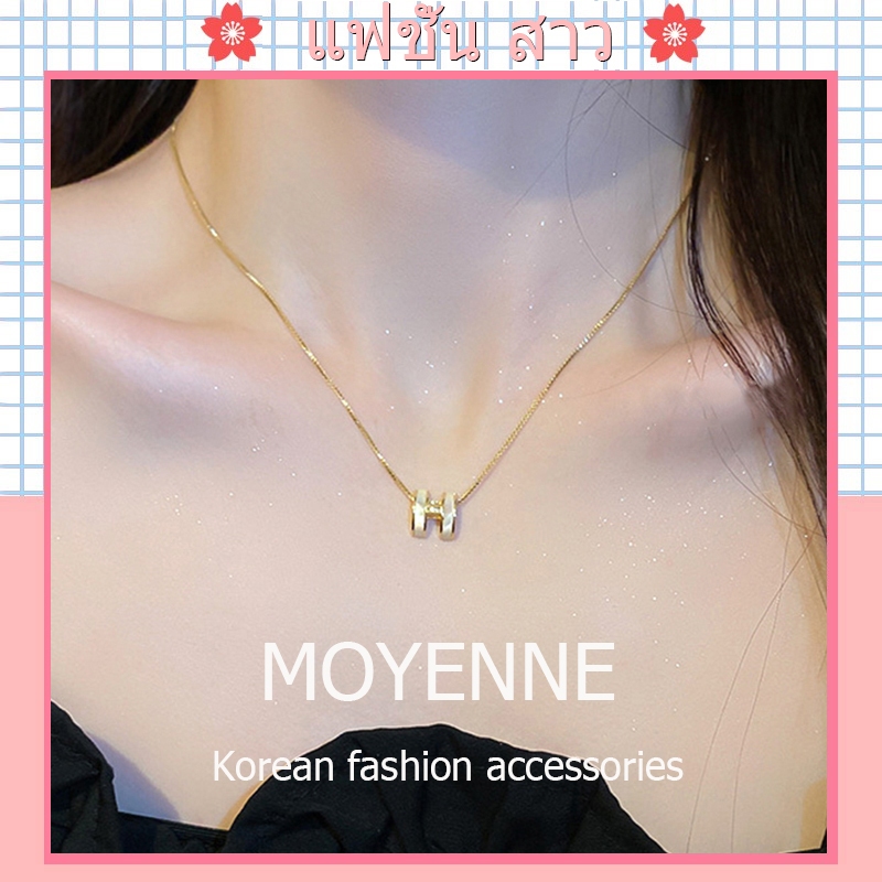 [จัดส่งในกทม] แฟชั่นเกาหลี สร้อยคอ โซ่ชุบทองแท้ ประดับเพทาย รูปตัวอักษร ระดับไฮเอนด์ หรูหรา เครื่องประดับแฟชั่น หญิงNEW