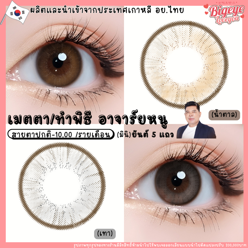 คอนแทคเลนส์ HYDROGEL มูเตลู เสริมความเป็นผู้นำ ผู้ใหญ่เอ็นดู สนับสนุน อุปถัมภ์🌈Met-Ta🌈 Brown / Gray (Mutelu) ขนาดมินิ💖