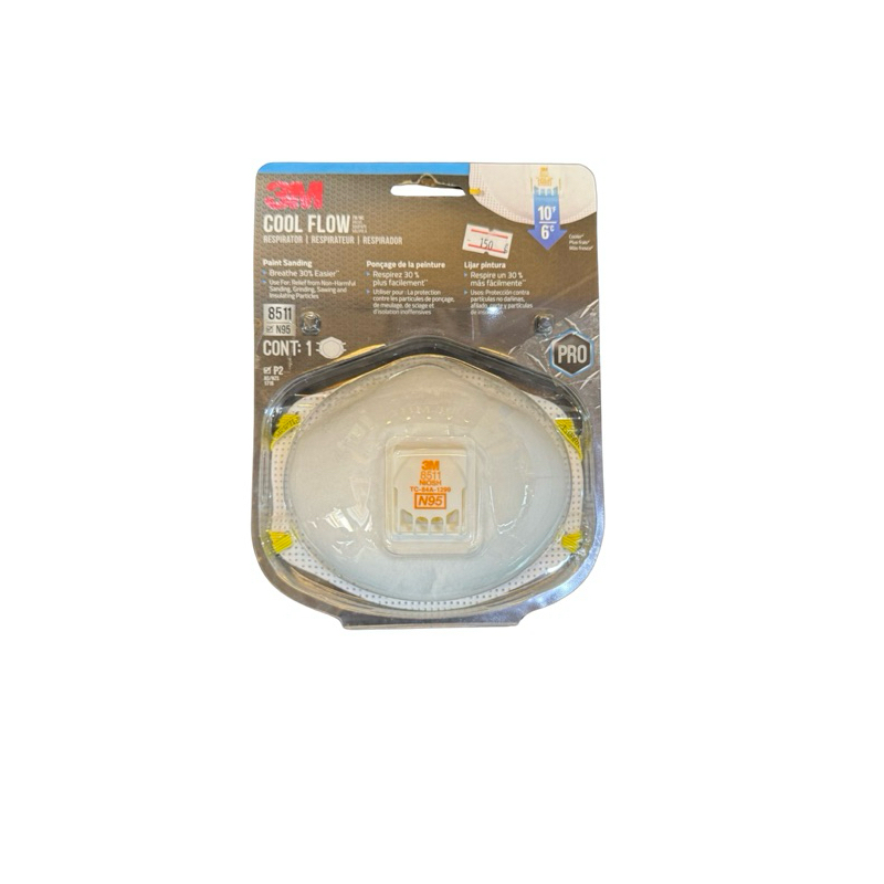 3M™ 8511 หน้ากากป้องกันฝุ่น ละออง ฟูมโลหะ พร้อมวาล์วระบายอากาศ, N95