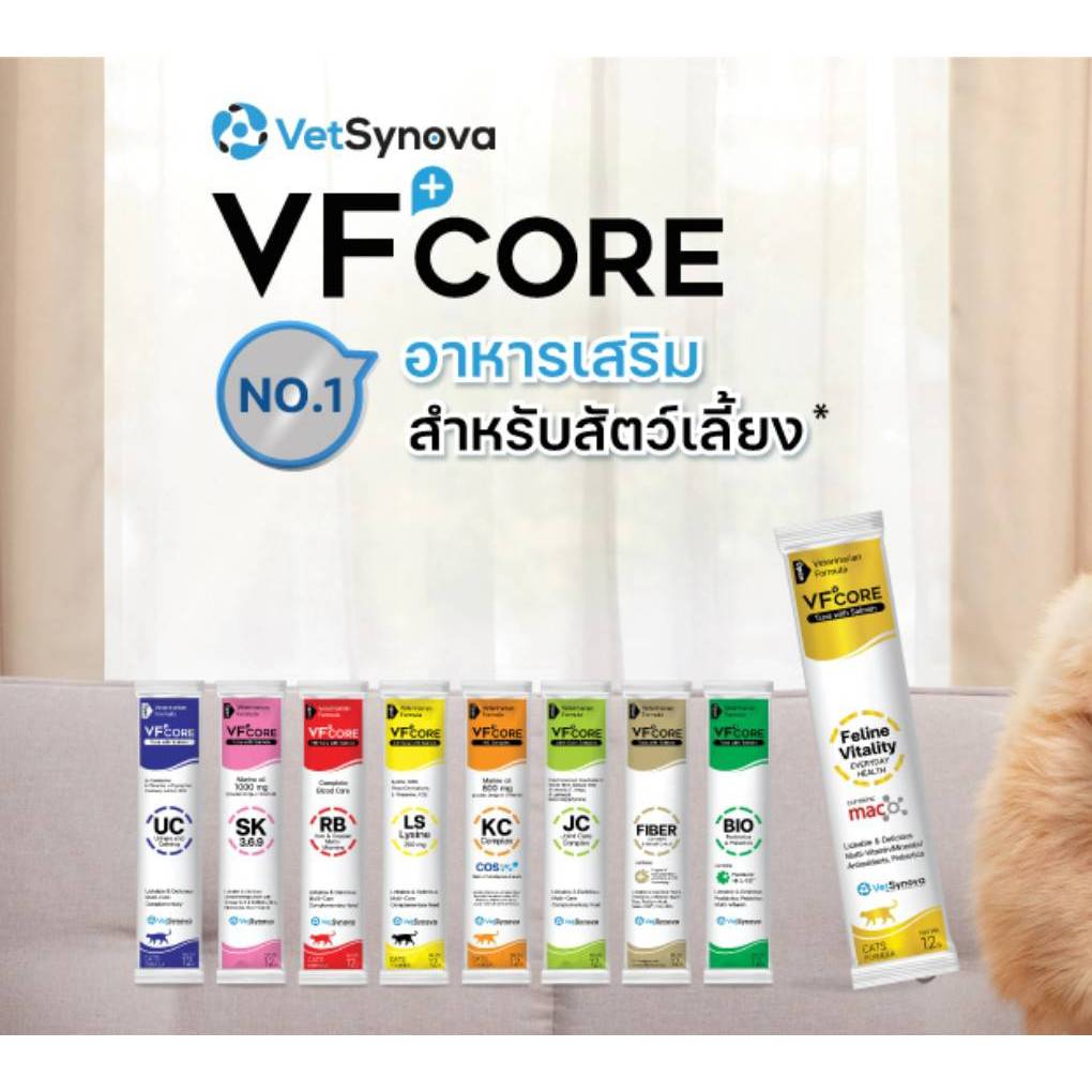 กระตุ้นภูมิ บำรุงไต ไม่เค็ม ทานได้ทุกวัน VFcore วิตามินแมวเลีย 12g วีเอฟคอร์