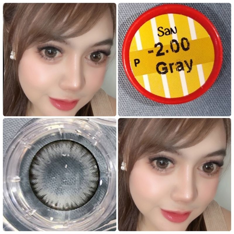 คอนแทคเลนส์ รุ่น San สีเทา/ตาล Gray/Brown มีค่าสายตา (0.00)-(-7.00)