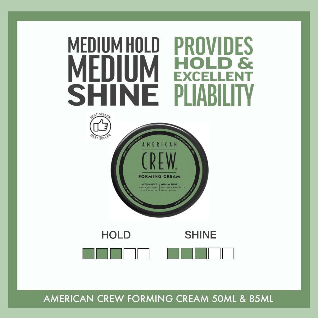 American Crew Forming Cream, Medium Hold & Shine. Provides Hold, Excellent Pliability, Natural Shine