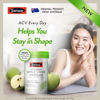 Swisse Apple Cider Vinegar น้ำส้มสายชูแอปเปิ้ลเข้มข้น 60เม็ด EXP07/2027