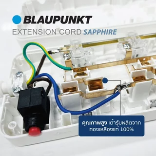 BLAUPUNKT รางปลั๊กไฟมาตรฐานเยอรมัน แบบสวิตซ์แยก EXTENSION CORD ทองแดงแท้ 100% มอก.2432-2555