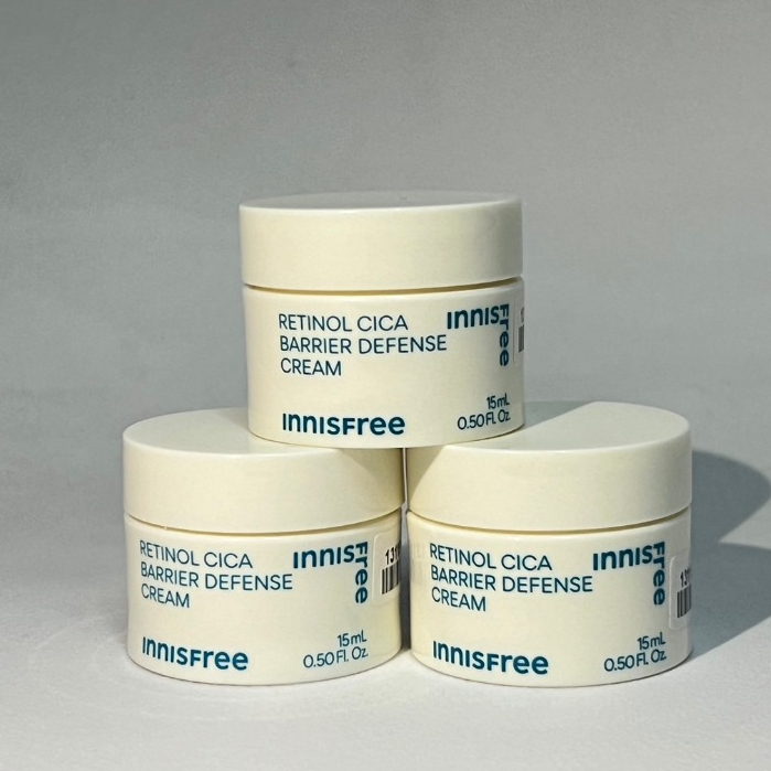 ราคาปุกละ 99บ.)INNISFREE RETINOL CICA BARRIER DEFENSE CREAM 15ML จัดการปัญหาริ้วรอยด้วยครีมบำรุงผิว ป้องกัน5