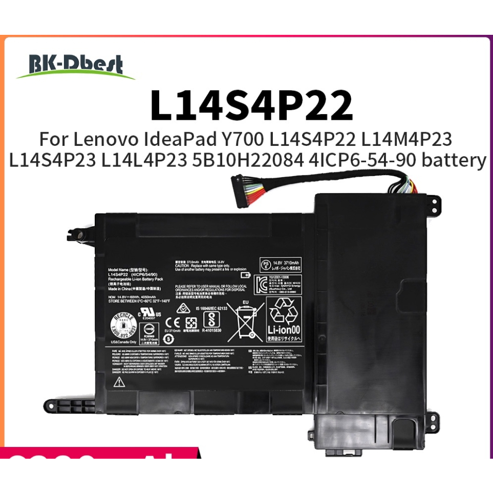 BK-Dbest 14.8V แบตเตอรี่แล็ปท็อป L14S4P22สำหรับ Lenovo Y700-15ISK-17ISK-15ACZ L14M4P23แบตเตอรี่แบบชา