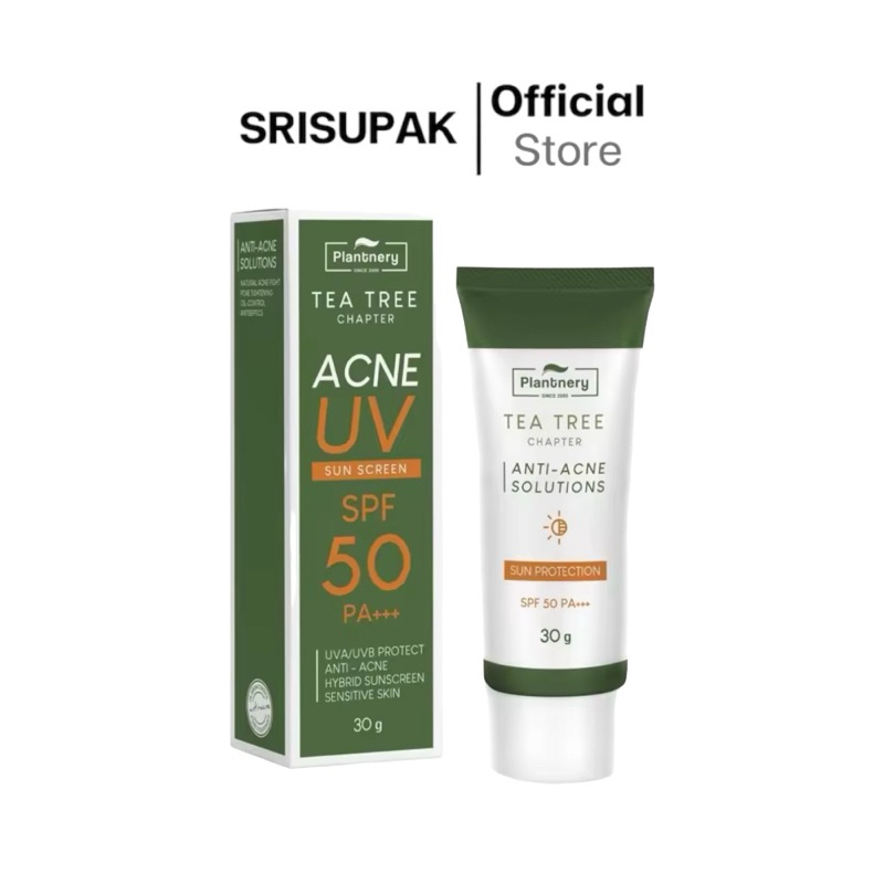 Plantnery Tea Tree Sunscreen Acne Oil Control SPF 50+ PA++++ 30 g แพลนท์เนอรี่ กันแดด ที ทรี สูตรควบ