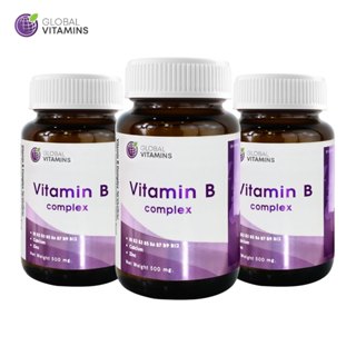 [แพ็ค 3 ขวด] วิตามินบีรวม โกลบอลวิตามิน Vitamin B Complex Gl…