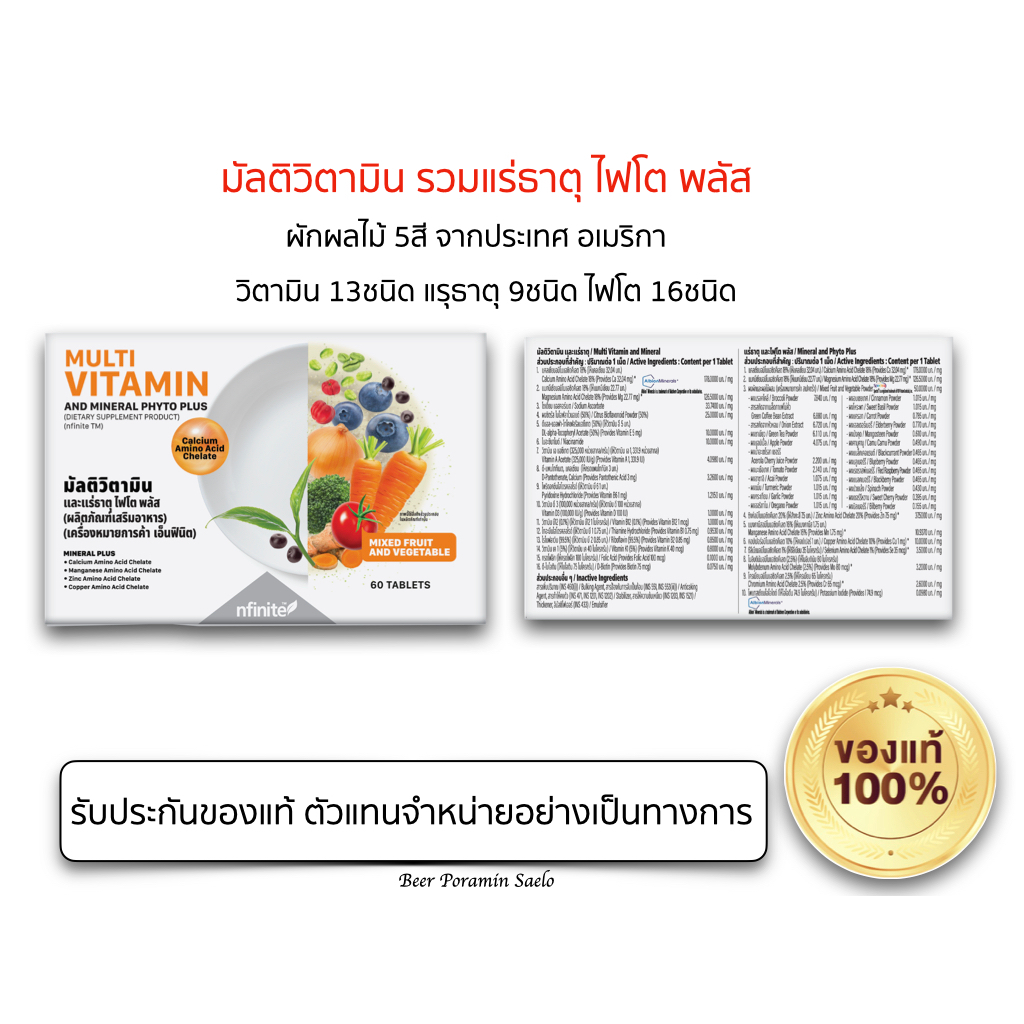 วิตามินรวม แร่ธาตุ ไฟโตพลัส MULTI VITAMIN AND MINERAL PHYTO PLUS