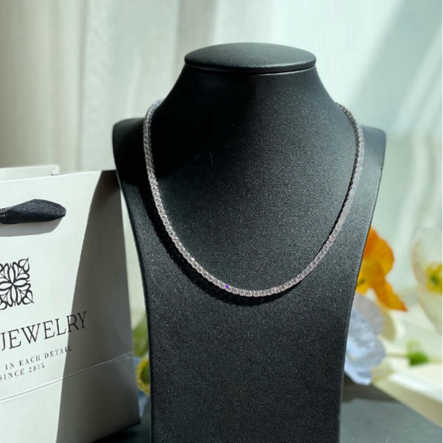 Kind Jewelry สร้อยคอเจ้าสาวออกงาน สร้อยเพชรเรียง Tina Necklace 16”
