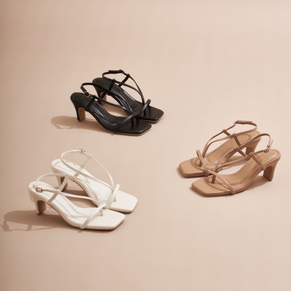 (รุ่น ว.1) - Wila shoes l SHOPEE VDO ลด100฿ รองเท้าส้นสูงรัดข้อเท้า ความสูง2นิ้ว กดสั่งได้เลยค่ะ