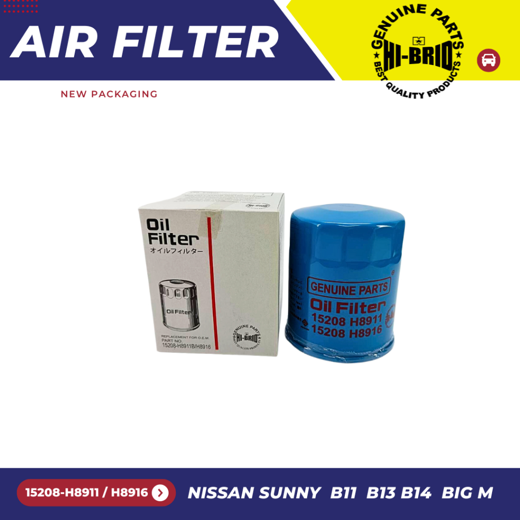 กรองเครื่อง 15208-H8911/15208-H8916ยี่ห้อ HI-BRID สำหรับรถ NISSAN SUNNY:นิสสัน ชันนี่ B11  B13  B14  BIG M:บิ๊กเอ็ม