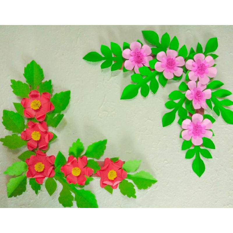ดอกไม้กระดาษ  ดอกไม้แต่งมุมบอร์ด​ แต่งบอร์ดแต่งห้องเรียน งานฝีมือ งานdiy ต่างๆ