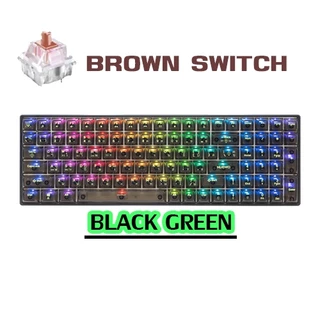 คีย์บอร์ดคีย์แคปใส Nubwo X38 BARRAHZ TRI-Mode Wired/Wireless/Bluetooth Mechanical Switch คีย์บอร์ดเกมมิ่ง ประกัน 2 ปี