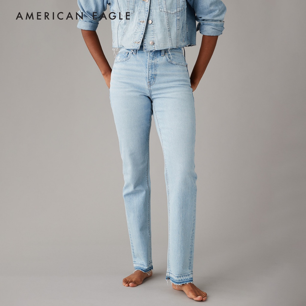 American Eagle Stretch Super High-Waisted Straight Jean กางเกง ยีนส์ ผู้หญิง สเตรท เอวสูง (WSV 043-4930-522)