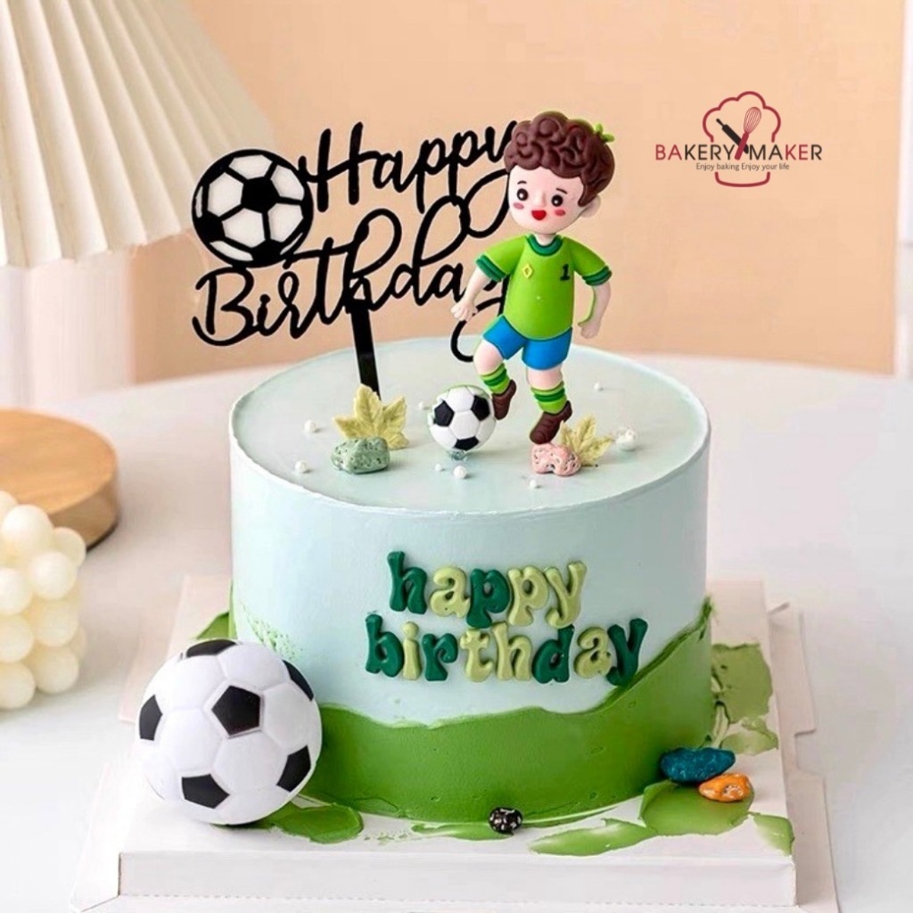 ป้ายปักตกแต่งเค้ก เด็กเตะบอล เซ็ท Topper cake football ฟุตบอล