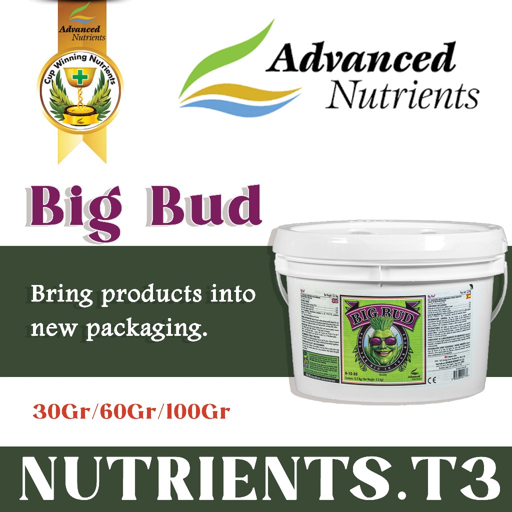 Big Bud Powder( 30-100Gr New Package)-Advanced Nutrients(-แบบผง-) ตัวเร่งดอกใหญ่ ปุ๋ยเพิ่มน้ำหนักดอก