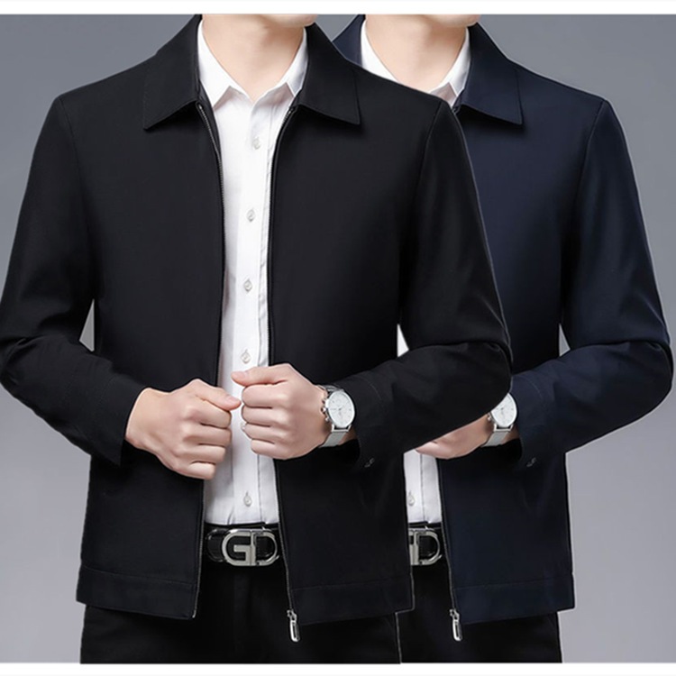 【margott9】เสื้อแจ็คเก็ตลำลองมีสไตล์ของผู้ชาย สไตล์นักธุรกิจ พร้อมซิป สวมใส่สบาย