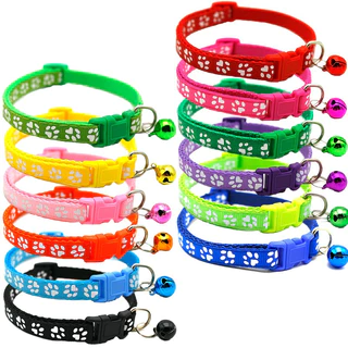 Thai.th ปลอกคอลายรอยเท้าสัตว์น่ารัก สําหรับสัตว์เลี้ยง ปลอกคอรุ่นลายเท้าหมา Cat collor02(มีราคาส่ง)