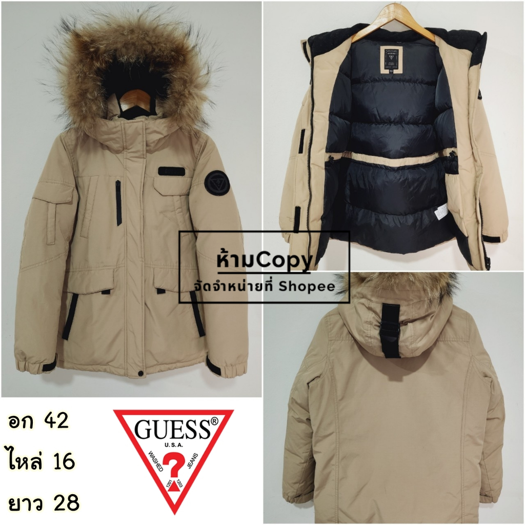 เสื้อกันหนาวพาร์ก้า  ขนเป็ด แบรนด์Guess ใส่ เที่ยวต่างประเทศ อก 42 นิ้ว