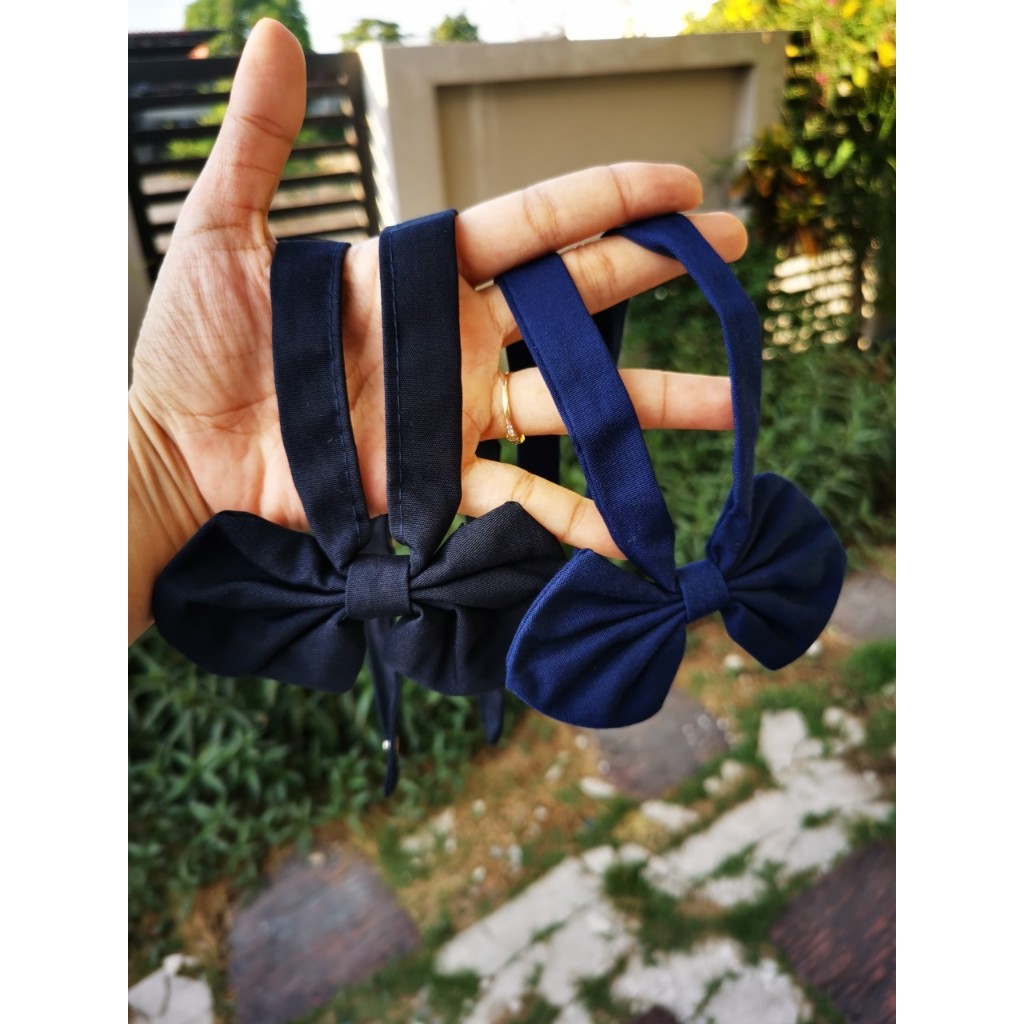 คอซอง ชุดนักเรียน โบว์นักเรียน คอซองมัธยมต้น ม.ต้น เสื้อคอทหารเรือ-พร้อมส่ง