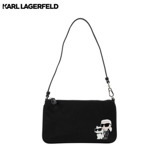 KARL LAGERFELD - K/IKONIK 2.0 NYLON SHLDR POUCH BLACK ONE
