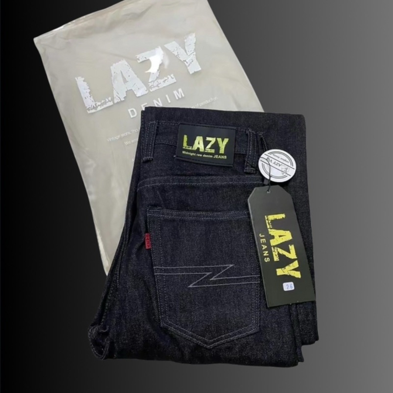 กางเกงยีนส์ LAZYเลซี่(14Ozแท้).ผ้าดิบ รุ่นใหม่ แถมฟรีป้ายห้อย
