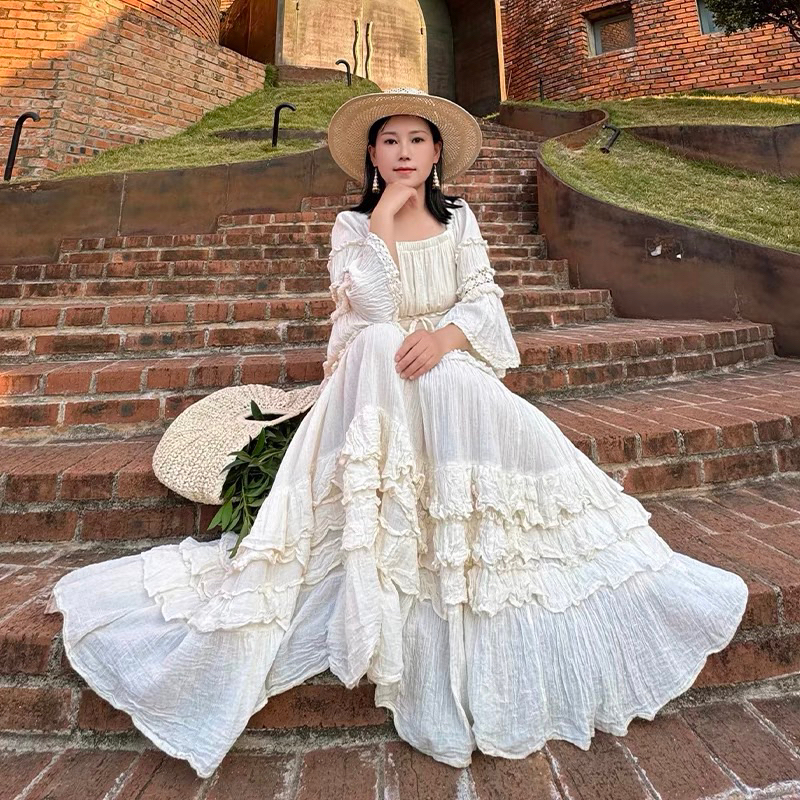 ❌𝗦𝗔𝗟𝗘 พร้อมส่ง❌BOHOBKK เดรสยาวออกงาน เดรสยาวโบฮีเมี่ยน ชุดใส่รีวิว ชุดเจ้าสาว ชุดมุสลิม ชุดดำ Bohemian Dress