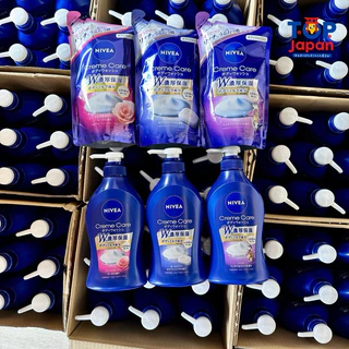 🎌ญี่ปุ่นแท้💯🚚พร้อมส่ง ครีมอาบน้ำ Nivea Cream Care W Moisture Body Wash 480ml. สบู่อาบน้ำนีเวียครีมแคร์