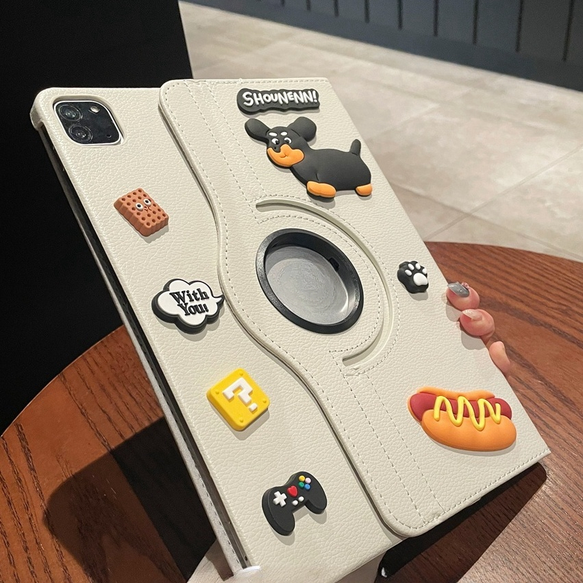 24 ชั่วโมง เคสป้องกัน iPad หมุนได้ 360° ดัชชุนด์ เหมาะสำหรับรุ่น gen7/8/9 10.2 Air4/5/6 pro11 2024