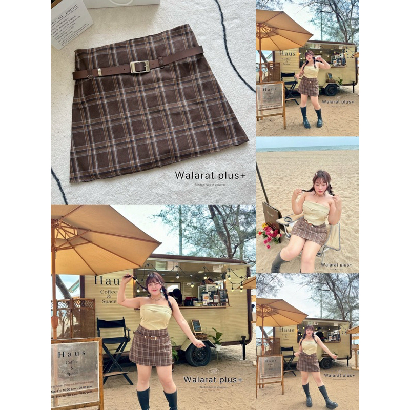 ส่งจากกทม กางเกงกระโปรง แถมเข็มขัด Plussize