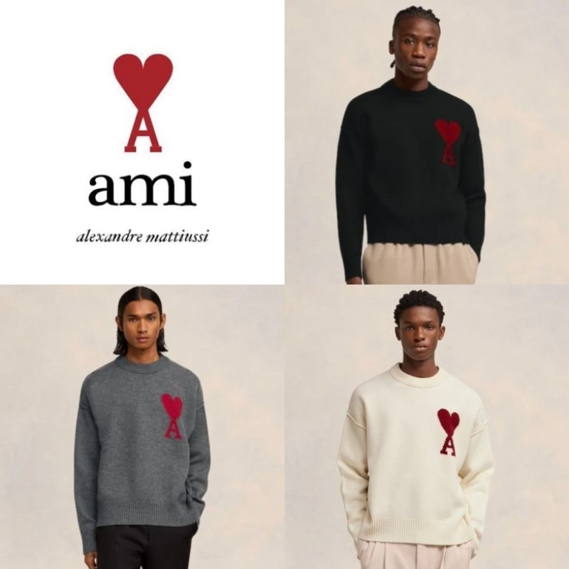 Ami Paris De Coeur Sweater  พร้อมส่ง มือ 1 แท้ 100%