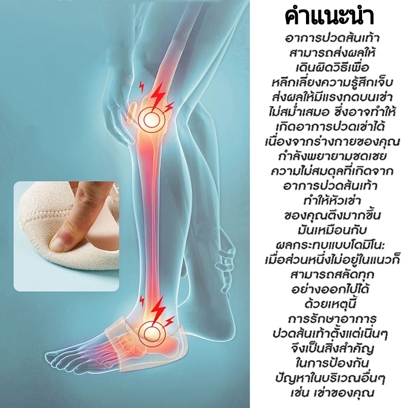 ！！หุ้มส้นเท้า！ ถุงเท้าซิลิโคนทนต่อการสึกหรอ รองช้ำ เดิน10ชั่วโมงไม่ปวด เพื่ออาการปว ดส้นเท้าในระยะยาว ซิลิโคนหน
