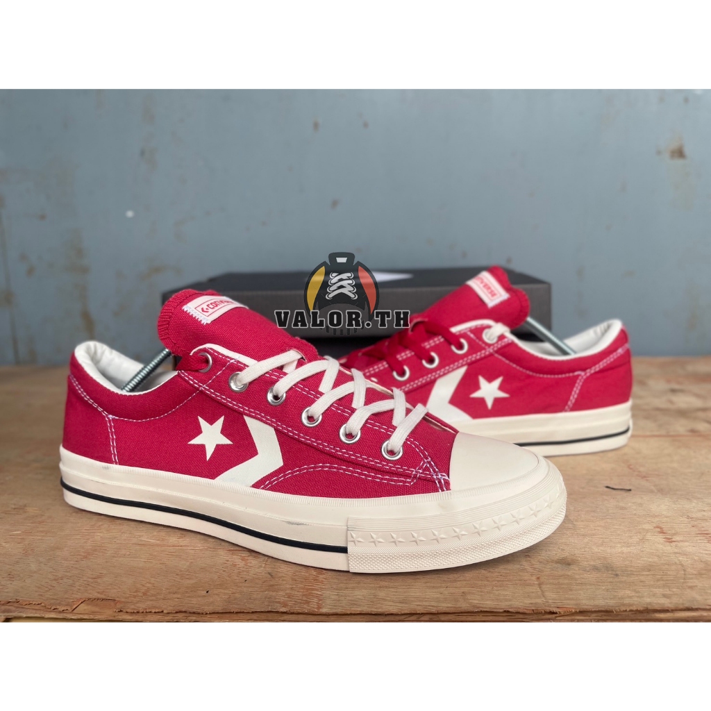 รองเท้าผ้าใบ Convers Star Player OX สีแดง รุ่นใหม่ยอดฮิต สำหรับผู้หญิงและผู้ชาย พร้อมส่งจากไทย