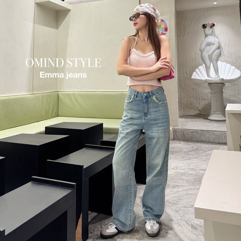 Emma Jeans กางเกงยีนส์สีฟอก ผ้านิ่มใส่สบาย ให้ฟิลวินเทจ 🎧🧾