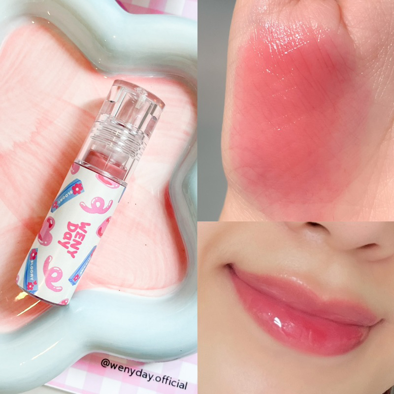 01 Bloomy Pink - Wenyday Lip Gloss ลิปฟิลเลอร์ ลิปกลอส ลิปติดทน
