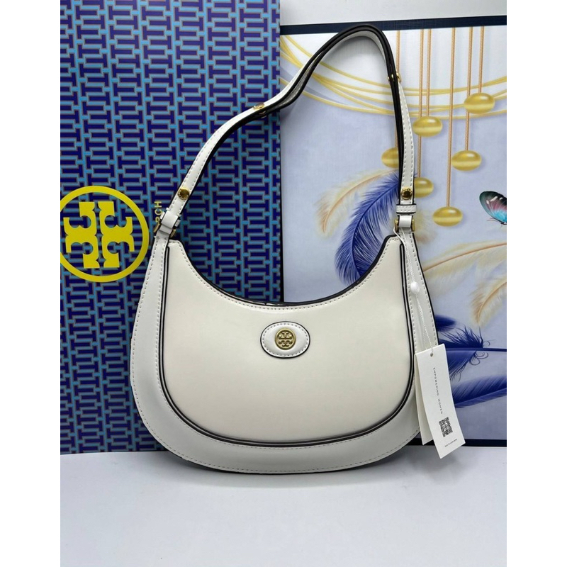 TORY BURCH ROBINSON SPAZZOLATO CONVERTIBLE CRESCENT BAG