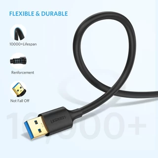 UGREEN รุ่น 10369 Data Cable USB 3.0 Type Male to Cordon Transfer SuperSpeed สายต่อพ่วง USB A Male to USB A Male