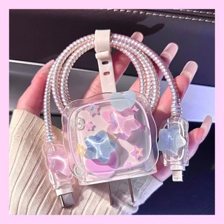 Charging Case For iPhone สายชาร์จข้อมูลพิมพ์ลายเกาหลีฝาครอบป้องกันสายเคเบิลข้อมูลป้องกันการแตกหักเชือกป้องกันการแตกหัก