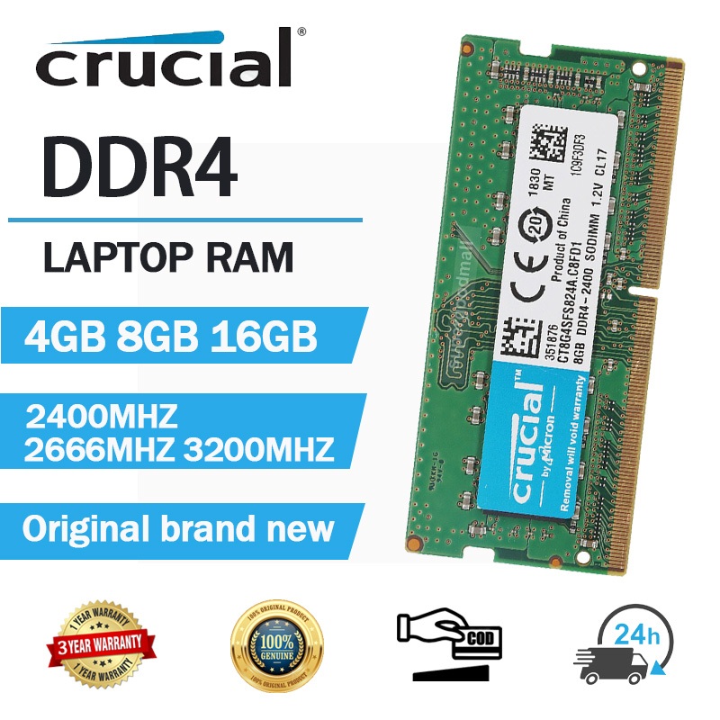 [24h sent] Crucial DDR4 RAM 16GB 2400MHZ 2666MHZ 4GB 8GB SODIMM NOTEBOOK memory 2RX8 for LAPTOP